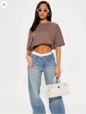 Fashion Nova The Oversized Cropped Tee